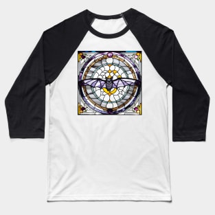 Purple Sky Puppy Stained Glass Baseball T-Shirt